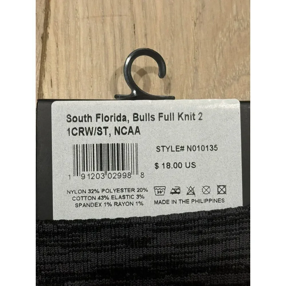 South Florida Bulls Athletic Crew Socks‎ Licensed Strideline Size Medium/Large